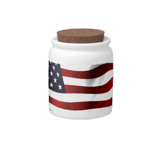 American Flag Patriotic Independence Day Candy Jar