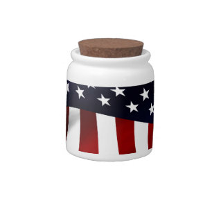 American Flag Patriotic Independence Day Candy Jar