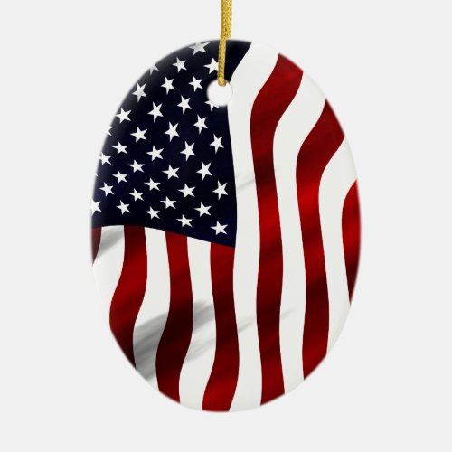 American Flag Patriotic Independence Day Ceramic Ornament