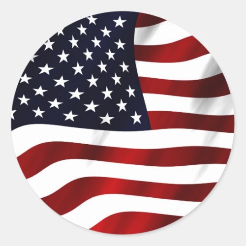 American Flag Patriotic Independence Day Classic Round Sticker