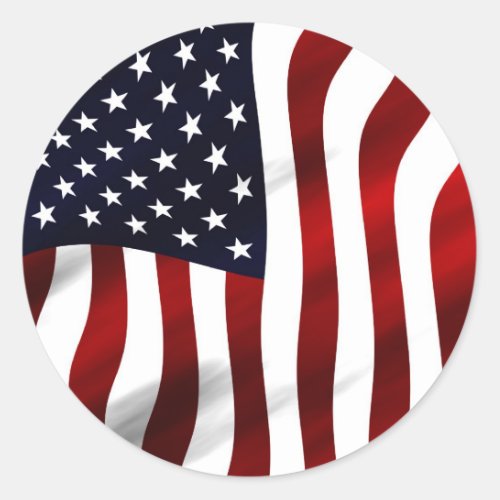 American Flag Patriotic Independence Day Classic Round Sticker