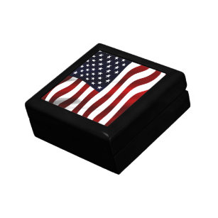 American Flag Patriotic Independence Day Jewelry Box