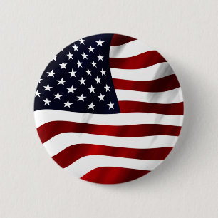 American Flag Patriotic Independence Day Pinback Button