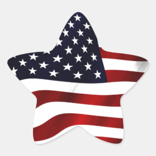 American Flag Patriotic Independence Day Star Sticker