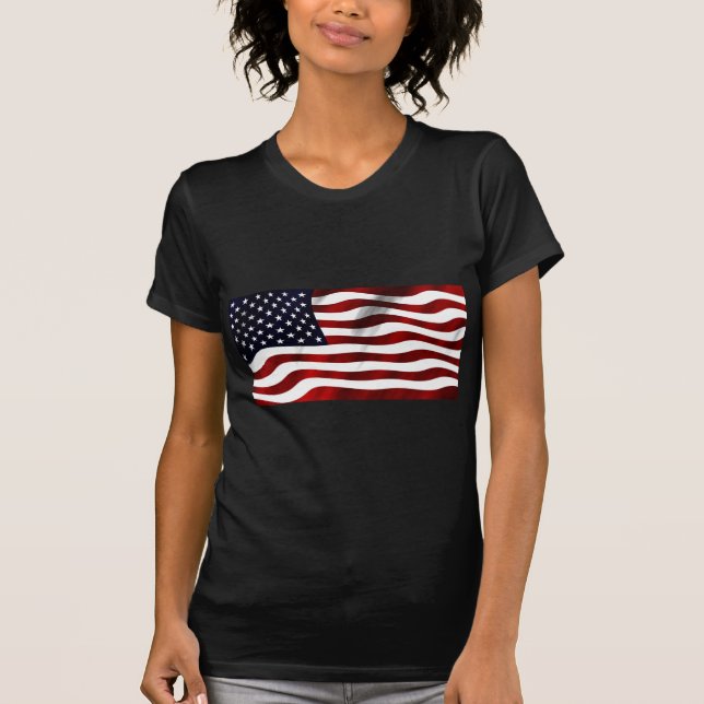 American Flag Patriotic Independence Day T-Shirt (Front)