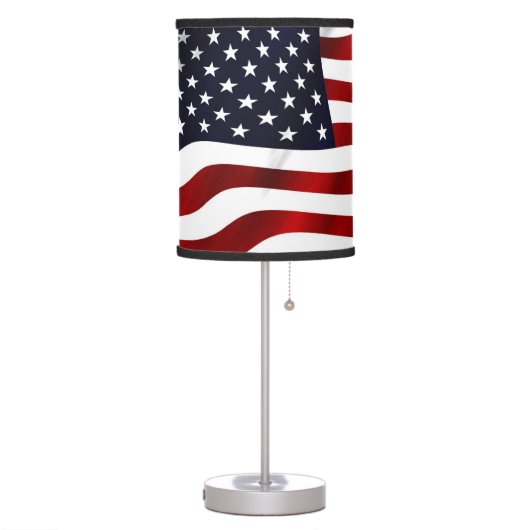 American Flag Patriotic Independence Day Table Lamp (Left)