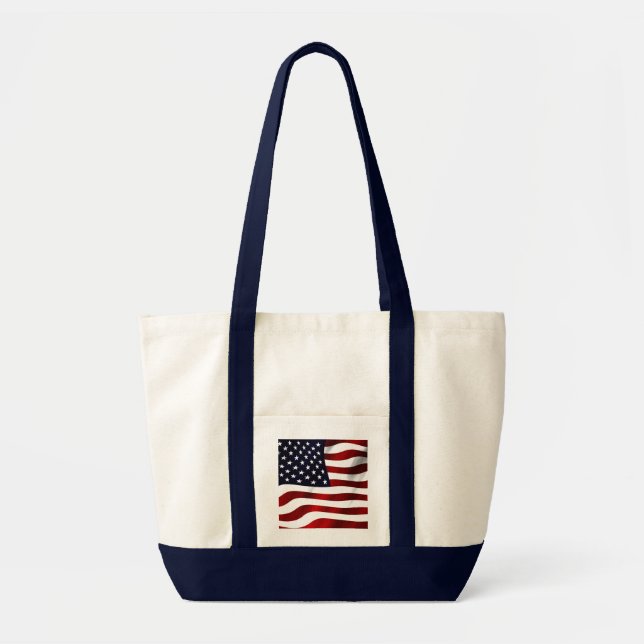 American Flag Patriotic Independence Day Tote Bag (Front)