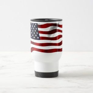 American Flag Patriotic Independence Day Travel Mug