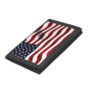 American Flag Patriotic Independence Day Tri-fold Wallet