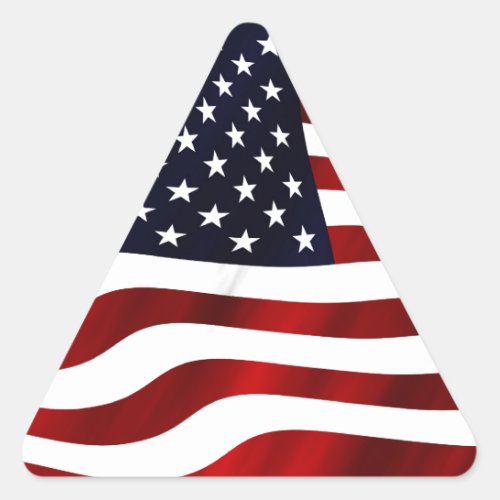 American Flag Patriotic Independence Day Triangle Sticker