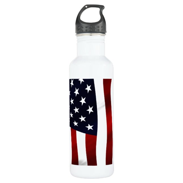 American Flag Patriotic Independence Day Water Bottle (Front)
