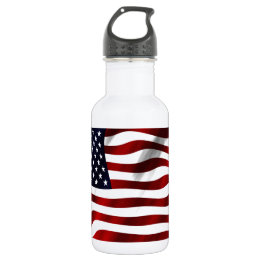 American Flag Patriotic Independence Day Water Bottle