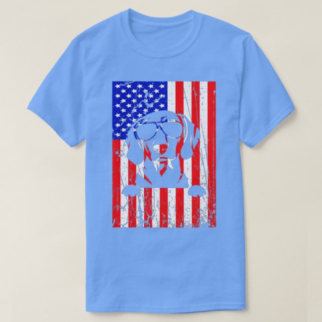 American Flag Patriotic Labrador Retriever Owner 4 T-Shirt (Design Front)