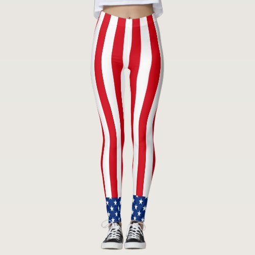 American Flag Patriotic Leggings