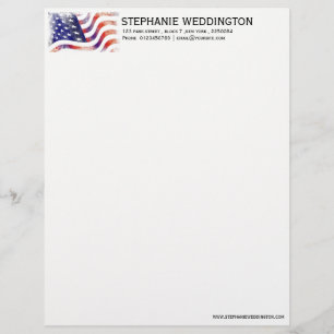 American Flag patriotic letterhead