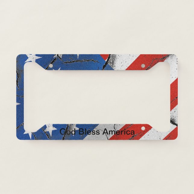American Flag Patriotic License Plate Frame (Front)