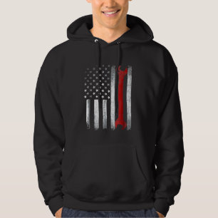 American Flag Patriotic Mechanic Hoodie
