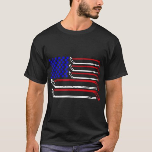 American Flag Patriotic Men Women Hockey USA Youth T_Shirt