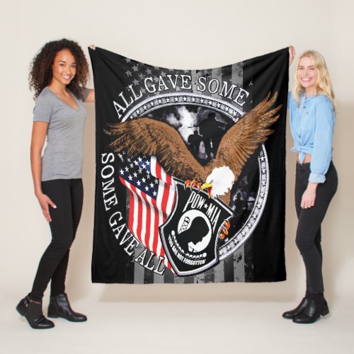 American Flag Patriotic Military Eagle Tribute Fleece Blanket