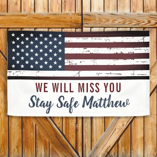 American Flag Patriotic Military Going Away Party Banner