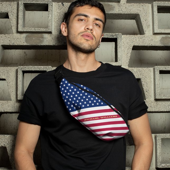 American Flag Patriotic Monogram Waist Crossbody Fanny Pack (American Flag Patriotic Monogram Waist Crossbody Fanny Pack)