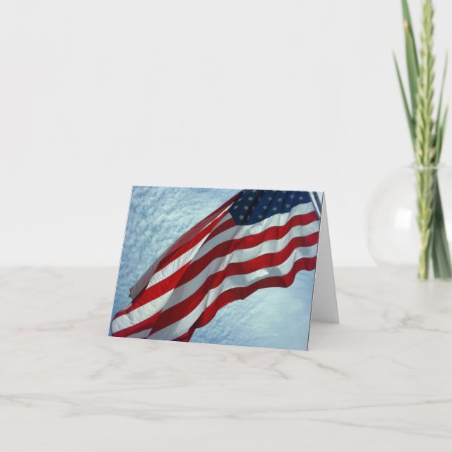 American Flag - Patriotic Note Card - (Front)