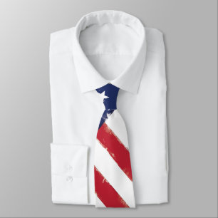 American flag Patriotic Old Grunge Tie