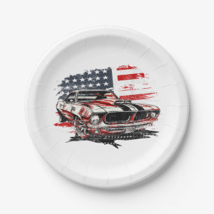 American Flag Patriotic  Paper Plates