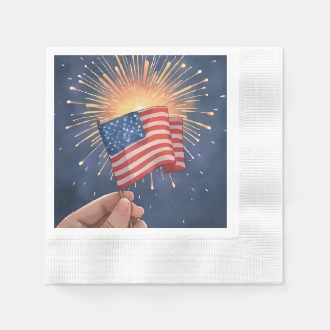 American Flag Patriotic Party Napkins (Front)