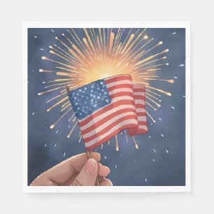 American Flag Patriotic Party Napkins
