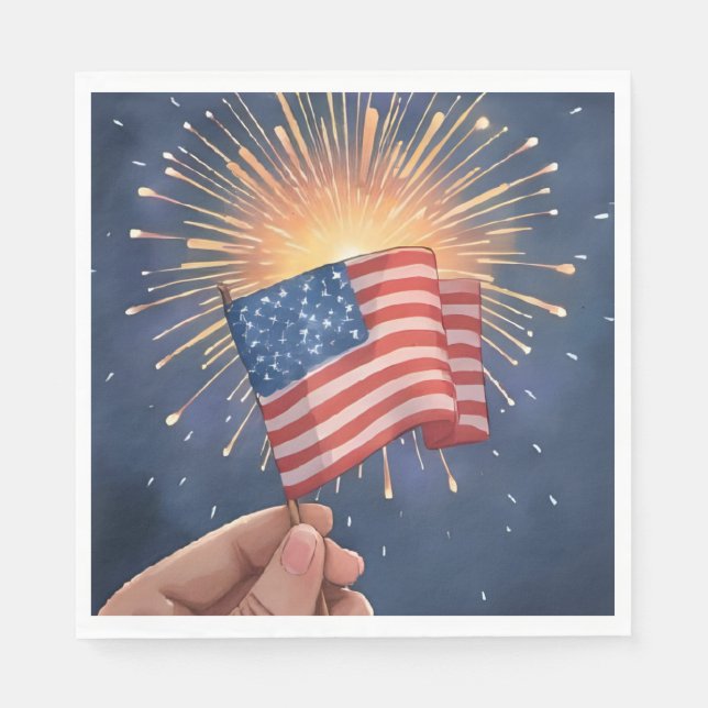 American Flag Patriotic Party Napkins (Front)