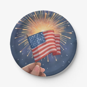 American Flag Patriotic Party Paper Plates