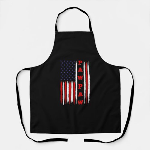 American Flag Patriotic Pawpaw T Shirt on Christma Apron