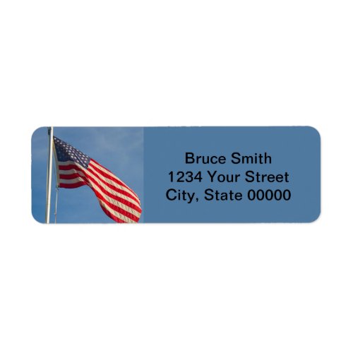 American Flag Patriotic Personalize Return Address Label