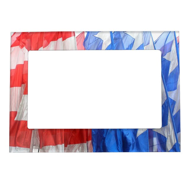 American Flag Patriotic Photo Magnetic Frame (Front)