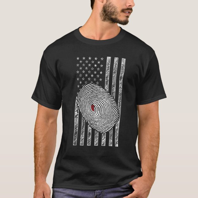 American Flag Patriotic Private Detective Spy Inve T-Shirt (Front)