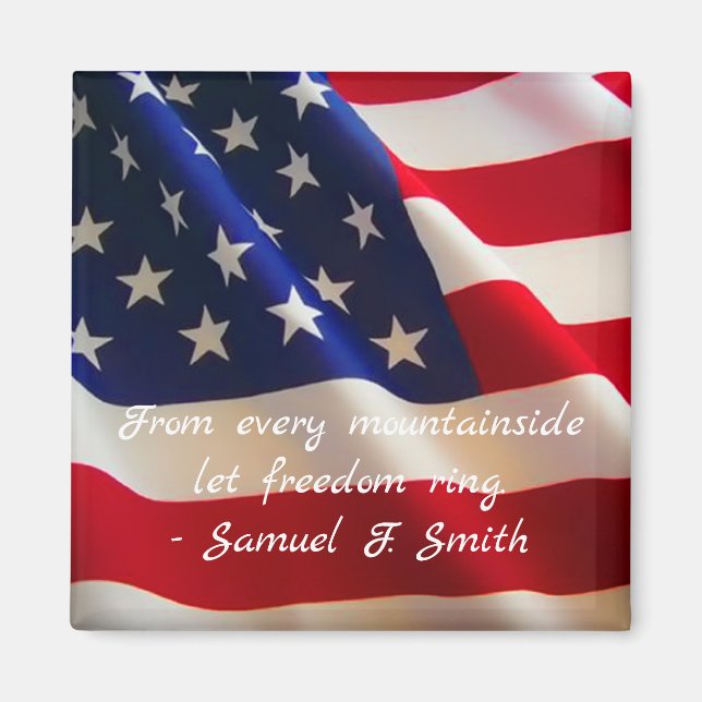 American Flag Patriotic Quote Magnet (Front)