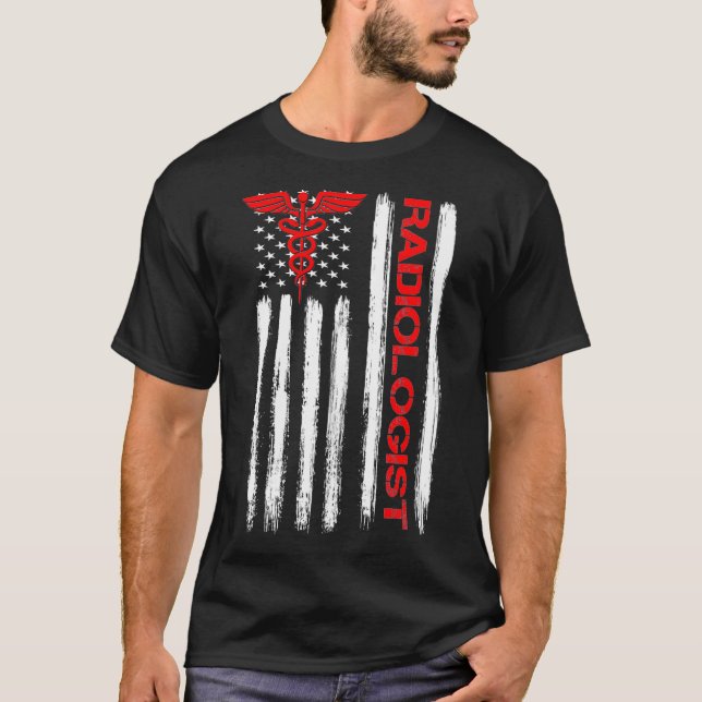 American Flag Patriotic Radiologist Xray Radiology T-Shirt (Front)