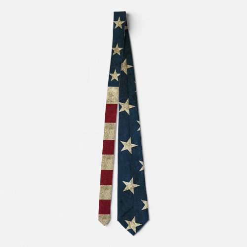 American Flag Patriotic Rustic Neck Tie Necktie 