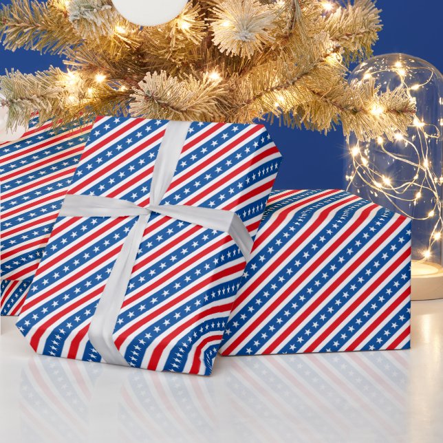 American flag patriotic Stars and Stripes Wrapping Paper (Holidays)