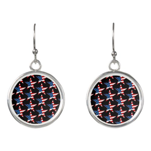 American Flag Patriotic Stars Earrings