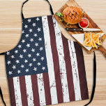 American Flag Patriotic Stars Stripes Apron<br><div class="desc">Show your American pride or give a special gift with this USA American Flag apron in a distressed worn grunge design. This united states of america flag bbq apron design with stars and stripes in red white and blue is perfect for fourth of July bbq parties, Memorial day party, family...</div>