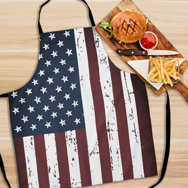 American Flag Patriotic Stars Stripes Apron | Zazzle