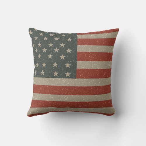 American Flag Patriotic Throw Pillow