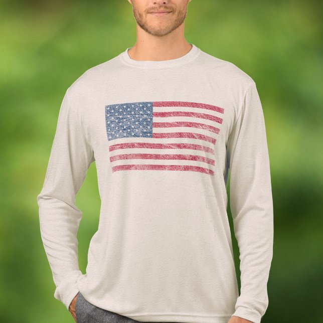 American Flag Patriotic  Tri-Blend Shirt (American Flag Shirt)