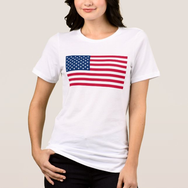 American Flag Patriotic Tri-Blend Shirt (Front)