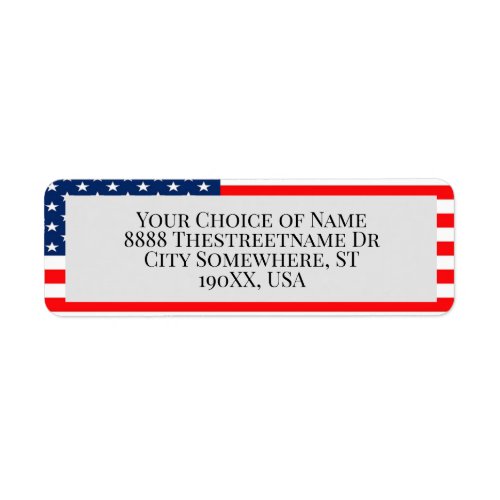 American Flag Patriotic US Home Label
