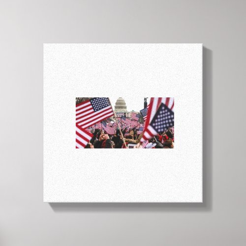 American Flag Patriotic USA Capitol Freedom Canvas Print