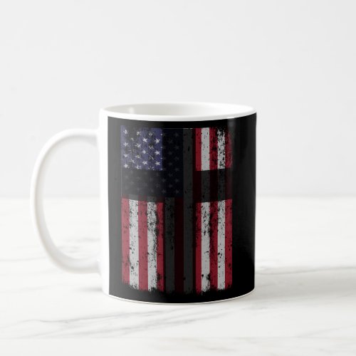 American Flag Patriotic Usa Christian Cross Coffee Mug