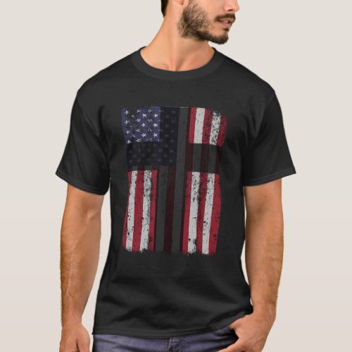 American Flag Patriotic Usa Christian Cross T_Shirt